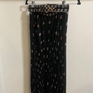 Zimmermann Pleated Midi Skirt With Belt